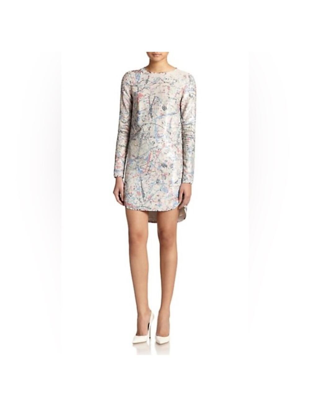 NWT Sachin + Babi paint splatter cachet Long Sleeve Dress